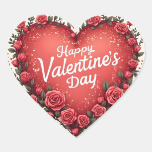 Beautiful Luxury Floral Love Trendy Collection Heart Sticker