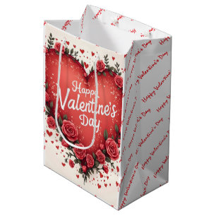 Beautiful Luxury Floral Love Trendy Collection Medium Gift Bag