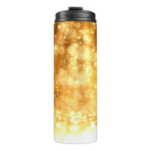 Beautiful luxury golden red glitter background. thermal tumbler