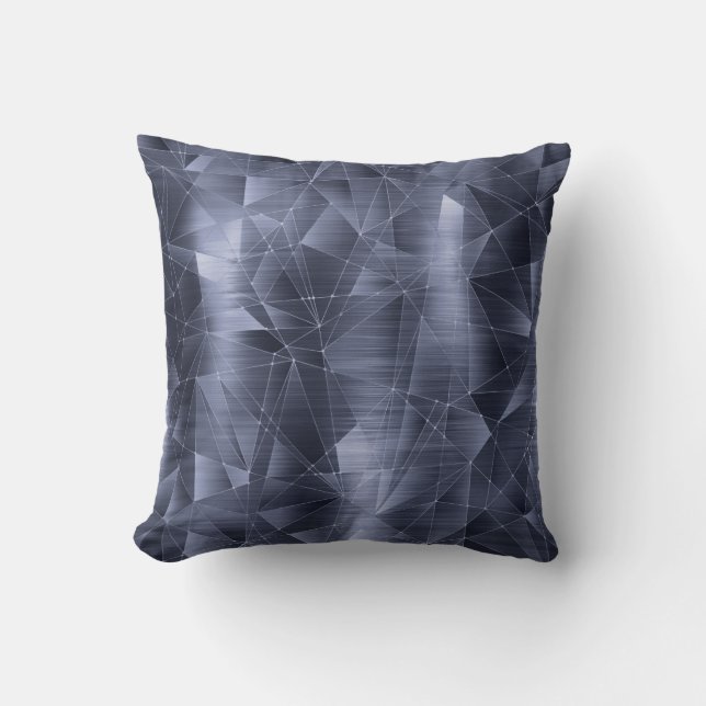 Beautiful Luxury Navy Blue Geometrical Pattern Cushion (Front)