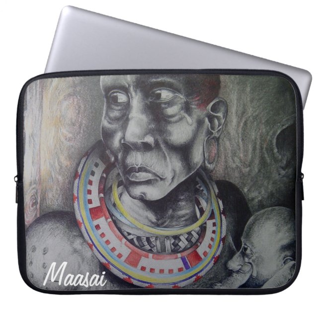 Beautiful Maasai15 inch Neoprene Laptop Sleeve (Front)