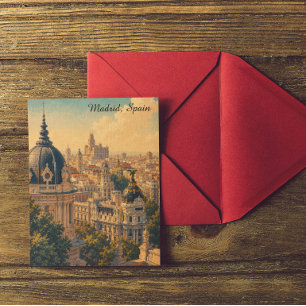 Beautiful Madrid Spain City View Travel Art Postcard