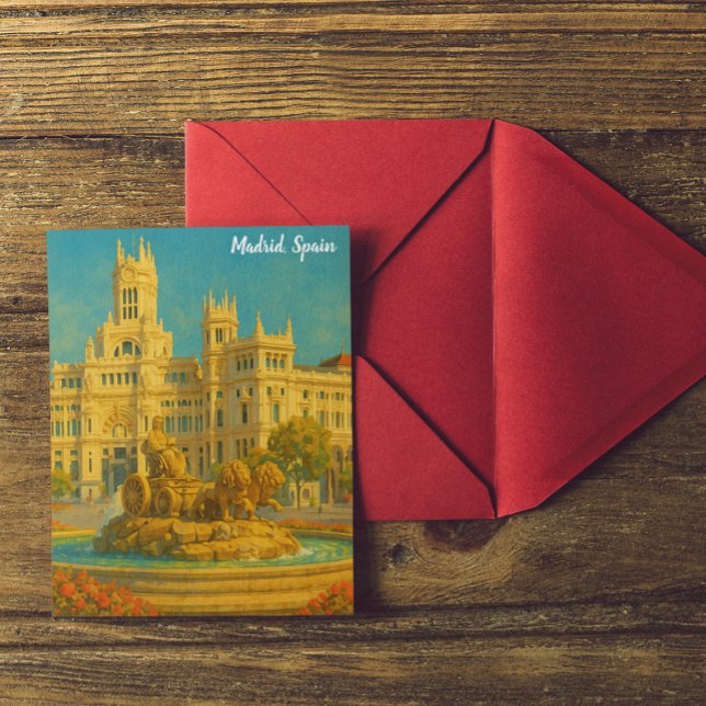 Beautiful Madrid Spain Vintage Travel Art Postcard (Beautiful Madrid Spain Vintage Travel Art Postcard)