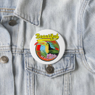 Beautiful Magaluf, toucan logo  7.5 Cm Round Badge