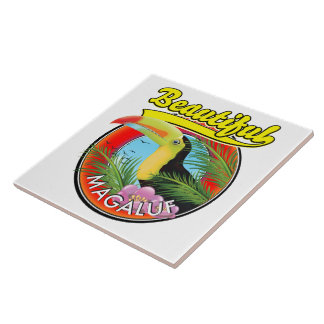 Beautiful Magaluf, toucan logo  Tile