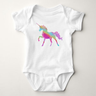 Beautiful Magical Colourful Unicorn  Baby Bodysuit