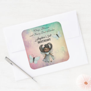 Beautiful Magical Fairy Birthday Square Sticker