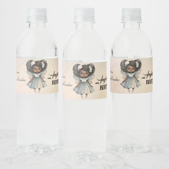 Beautiful Magical Fairy Birthday Water Bottle Label (Bottles)