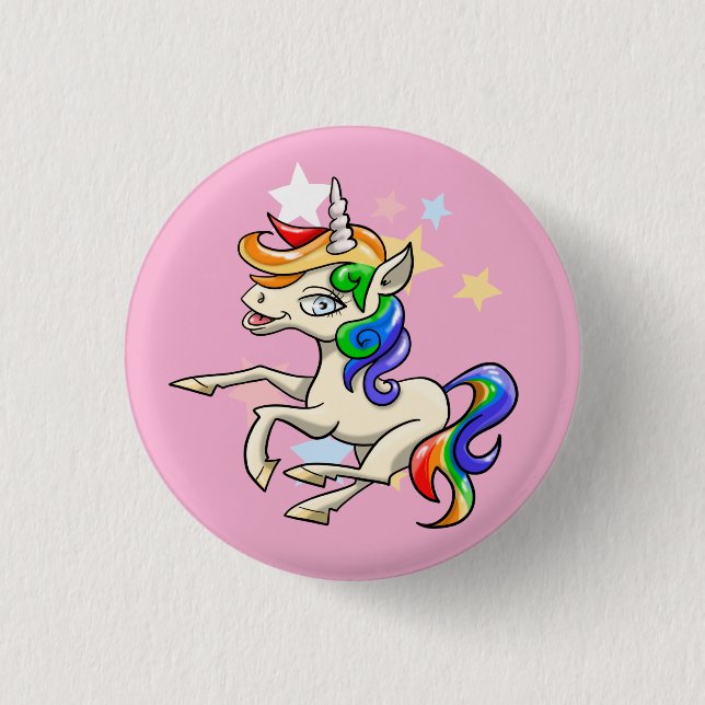 Beautiful Magical Unicorn 3 Cm Round Badge (Front)