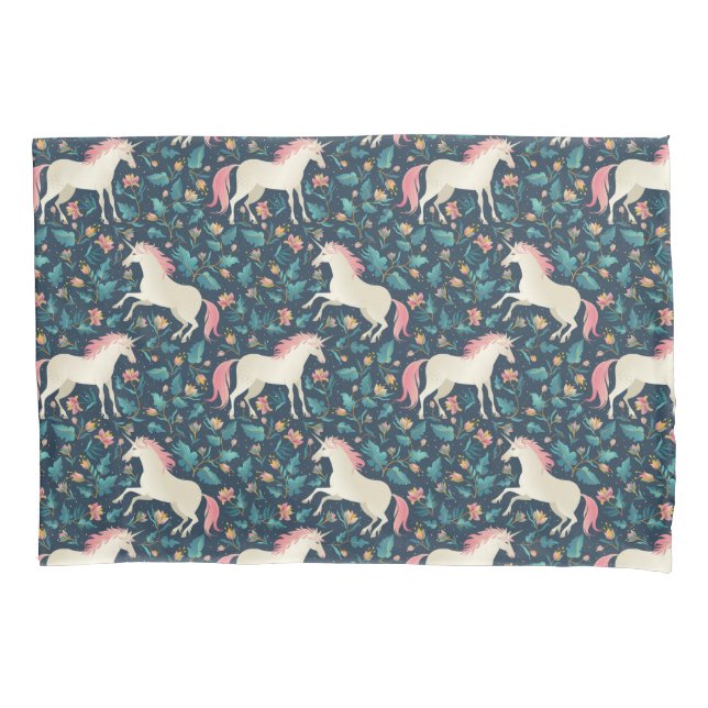 Beautiful Magical Unicorn Pattern Pillowcase (Front-Left)