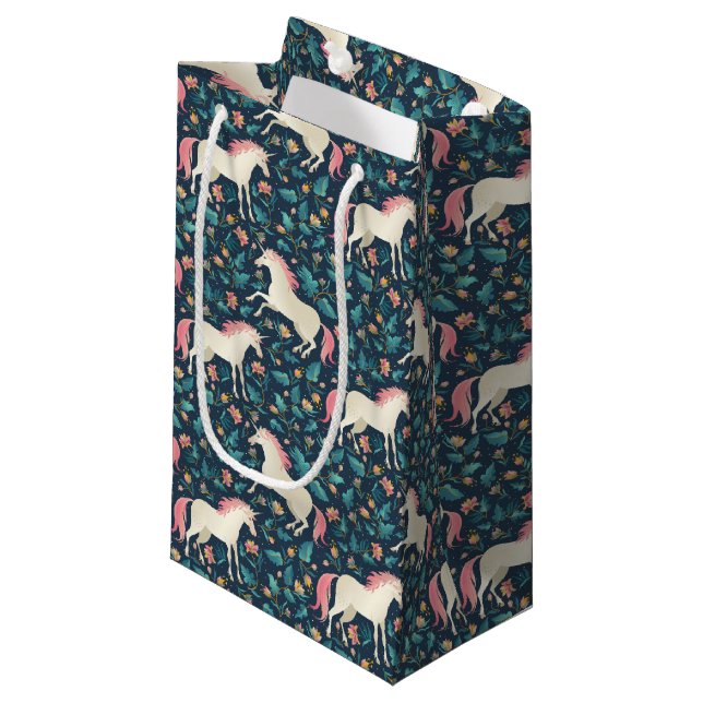 Beautiful Magical Unicorn Pattern Small Gift Bag (Front Angled)