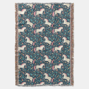 Beautiful Magical Unicorn Pattern Throw Blanket