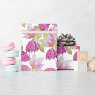 Beautiful Magnolia Flower Watercolor Art Wrapping Paper
