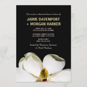 Beautiful Magnolia Rehearsal Dinner Invite