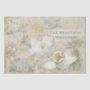 Beautiful Magnolia Vintage Collage Tissue Paper