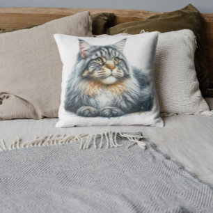 Beautiful Maine Coon Cat  Cushion