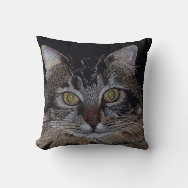 Beautiful Maine Coon Cat Pillow (Front)