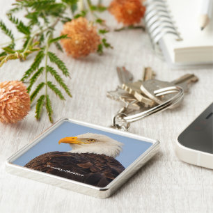 Beautiful Majestic Bald Eagle in Tree Key Ring