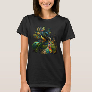 beautiful Majestic Peacock in the moonlight  1 T-Shirt