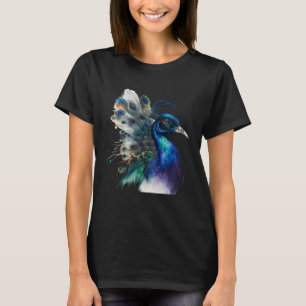 beautiful Majestic Peacock in the moonlight T-Shirt