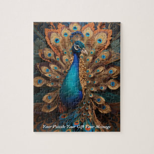 Beautiful Majestic Splendour: The Boho Peacock Jigsaw Puzzle