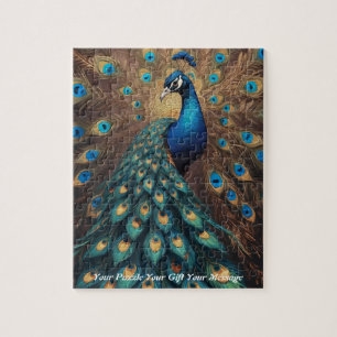 Beautiful Majestic Splendour: The Boho Peacock Jigsaw Puzzle