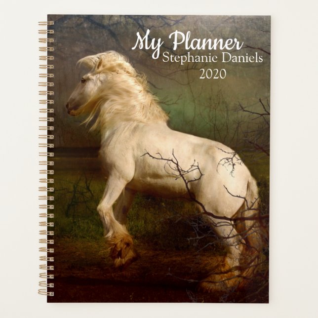 Beautiful Majestic White Horse Planner (Front)