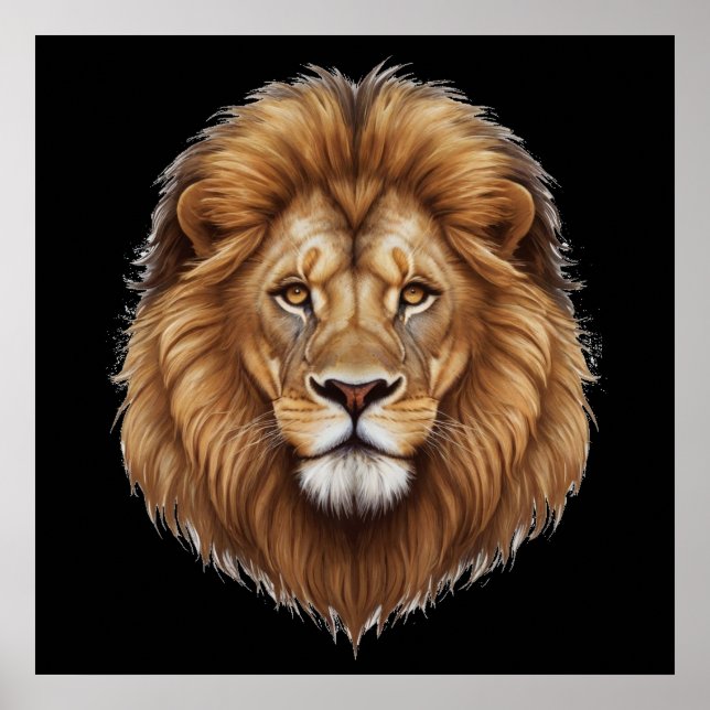 Beautiful Majestic Wild Male Lion  Poster (Front)