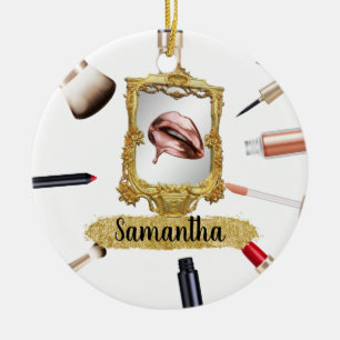 Beautiful Makeup Beauty Elegant Chic Custom Ceramic Tree Decoration