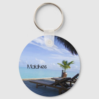 Beautiful Maldives Beach Keychain
