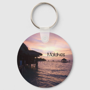 Beautiful Maldives Beach Keychain