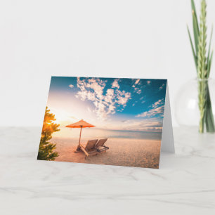Beautiful Maldives Beach Sunset Card