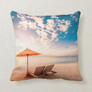 Beautiful Maldives Beach Sunset Cushion