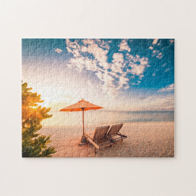 Beautiful Maldives Beach Sunset Jigsaw Puzzle (Horizontal)