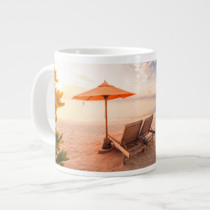 Beautiful Maldives Beach Sunset Large Coffee Mug