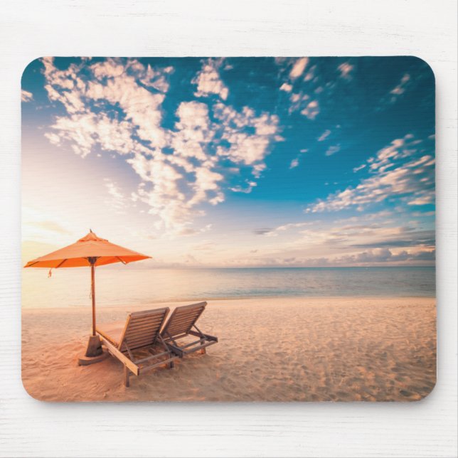 Beautiful Maldives Beach Sunset Mouse Mat (Front)