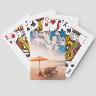 Beautiful Maldives Beach Sunset Playing Cards