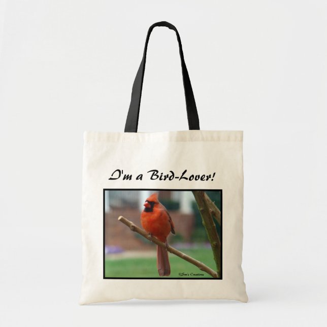 Beautiful Male Cardinal Tote Bag (Front)