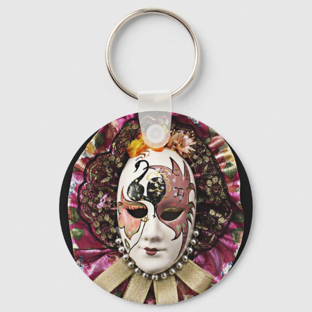 Beautiful Male Carnival Mask Key Ring (Front)
