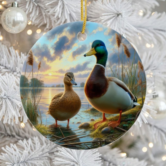 Beautiful Mallard Ducks Keepsake Ceramic Tree Decoration (Creator Uploaded)