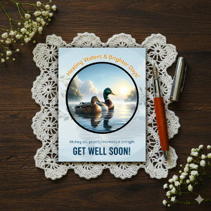 Beautiful Mallards Get Well Postcard