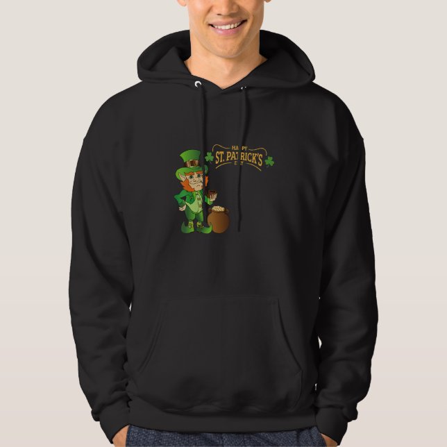 Beautiful Man S And The Word Happy St Patricks Day Hoodie (Front)