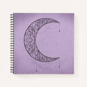 Beautiful Mandala Crescent Moon Design Pattern Notebook