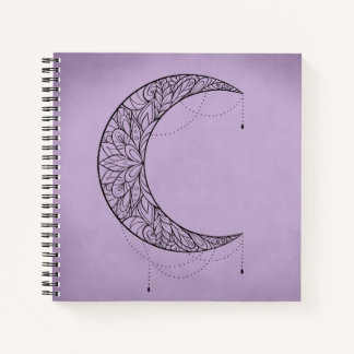 Beautiful Mandala Crescent Moon Design Pattern Notebook