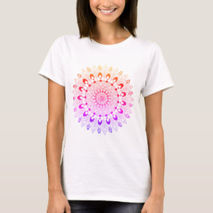 Beautiful Mandala Flower Colourful Ombre Design  T-Shirt