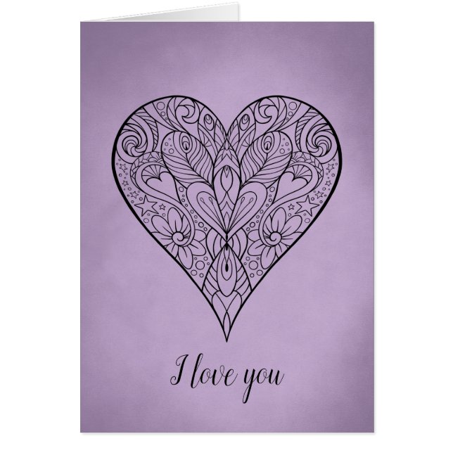 Beautiful Mandala Heart I love you (Front)