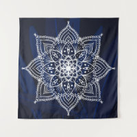 Beautiful Mandala on navy background