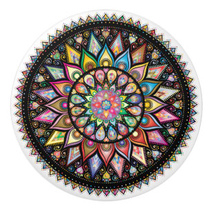 Beautiful Mandala, various colours Ceramic Knob