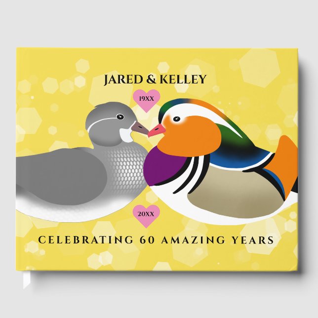 Beautiful Mandarin Ducks: Any Anniversary Year Guest Book (Front)