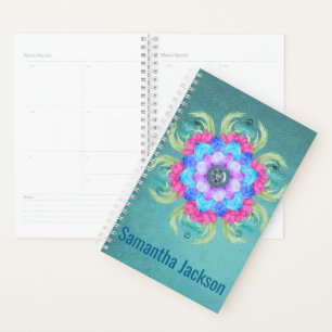 Beautiful Mandela Style Flower Personalised Planner